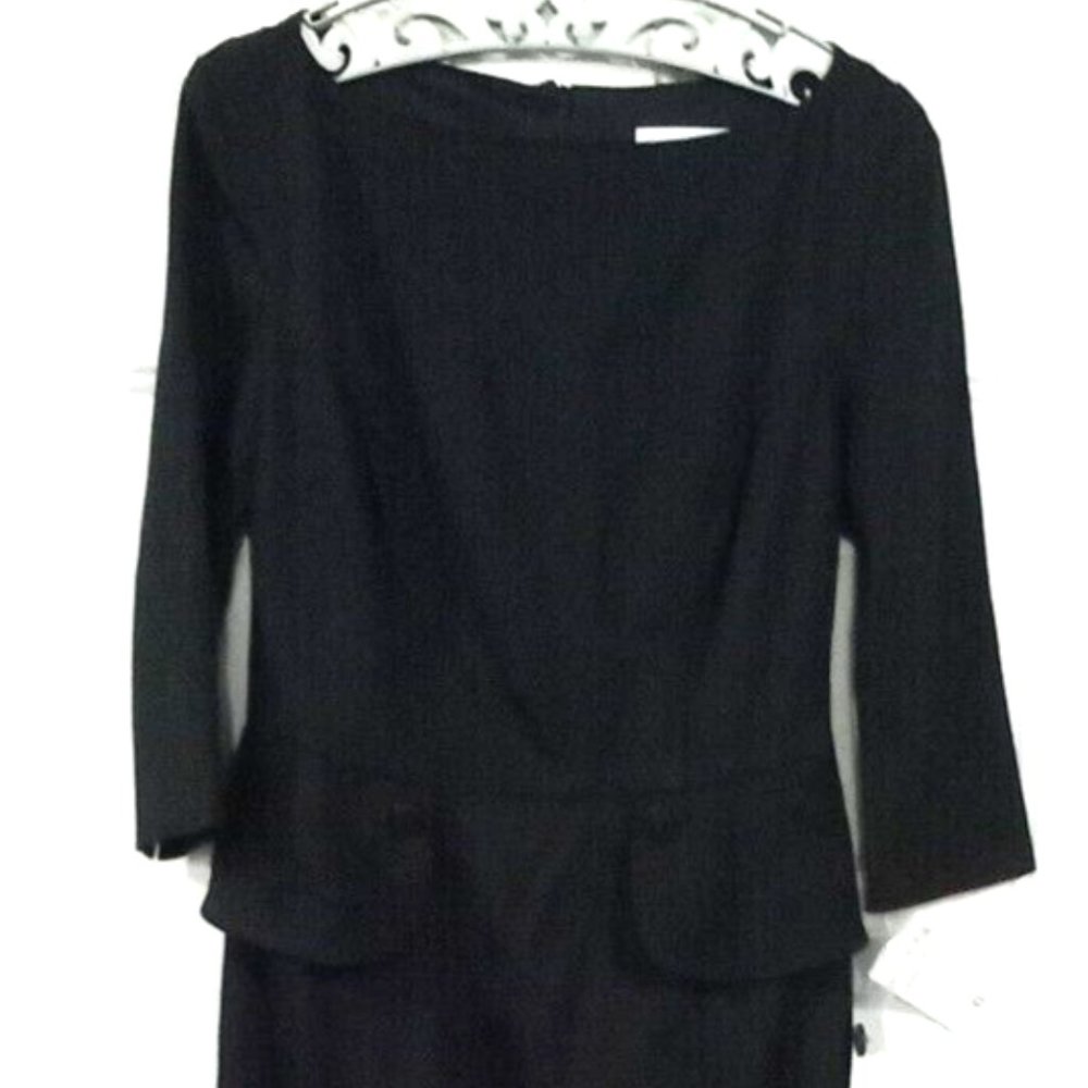Joseph Ribkoff Women's Black Dress Peplum Button Dress